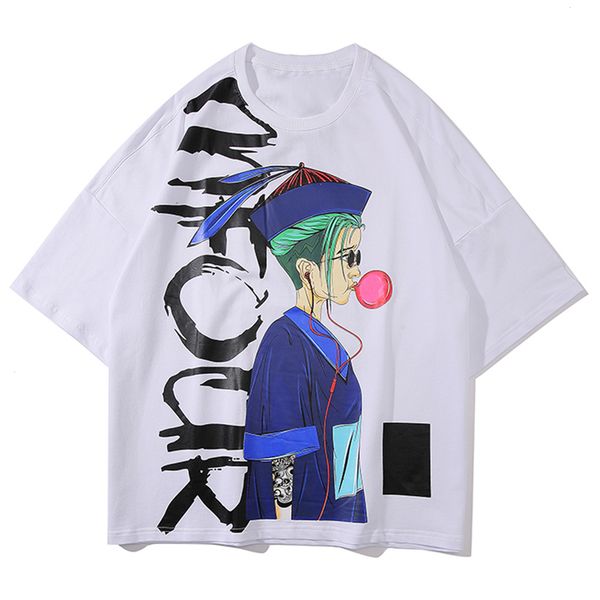 

men's 2021 new printed africa eden harajuku informal loose t-shirt fashion summer clothing celebrity street short sleeve 0kca, White;black