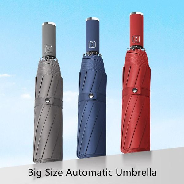 

umbrellas large size foldable strong windproof travel umbrella family 130cm big paraguas 3 fold rain storm for men