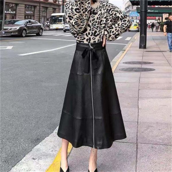

2021 new fashion genuine sheep hide g34 skirt 8grr, Black
