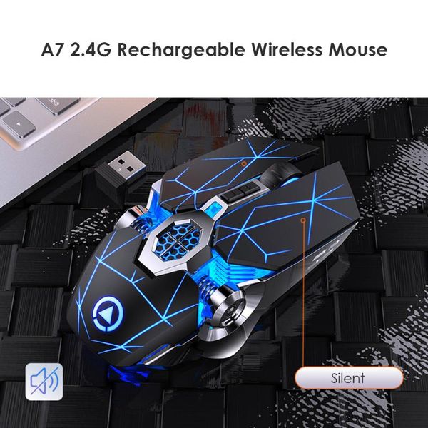 

backlit rechargeable 1600dpi adjustable optical mice 2.4g wireless game mouse lapcomputer ergonomic mice silent