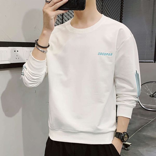 

2021 autumn new ins sweater round neck long sleeve loose bottomed men's fashion, Black