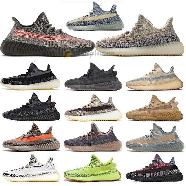 

womens sandals kanye west running shoes ash pearl blue stone israfil zebra cinder reflective platform outdoor trainers sports sn, Black