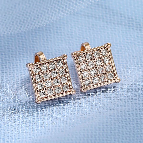 

s2245 fashion jewelry geometric ear clip zircon square earclip earrings, Silver