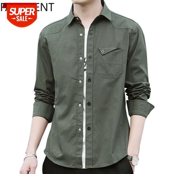 

new spring men dress shirt men long sleeve cotton military shirt male solid casual shirts size 6xl classic fashion brand shirts #ym49, White;black