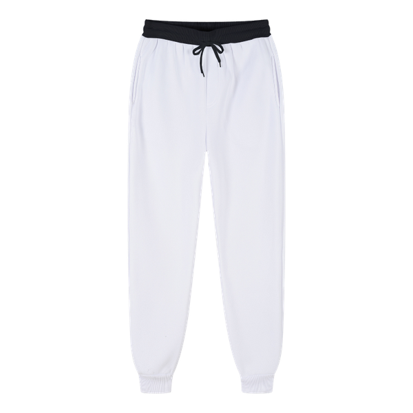 

men's pants fashion waist and head color contrast sports black white lovers simple autumn winter leisure p