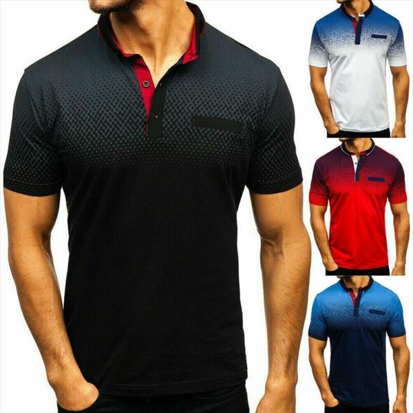 

sport outdoor quick dry men polos short sleeves gradient tee shirt slim fit golf, White;black