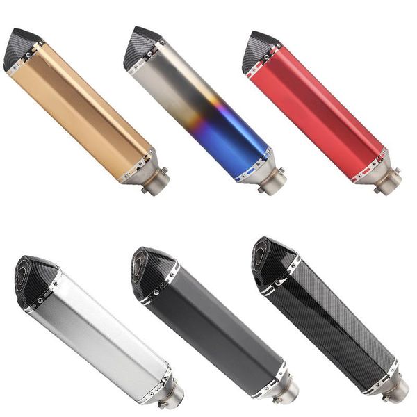 

motorcycle exhaust system zengjianmotoo - 470mm carbon fiber escape moto modify motocross muffler for fz6 cbr250 cb600 mt07 atv