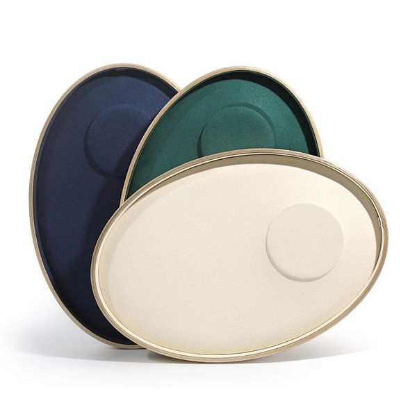 

jewelry pouches, bags box solid wood frame oval microfiber flannel set chain tray ring storage necklace display look at the pallet, Pink;blue