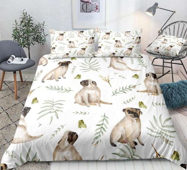 

dogs bedding set puppy duvet cover set cute animal bed linen pet bed set kids bedcloth girl boys home textil