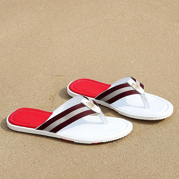 

new arrival summer men flip flops luxury beach sandals anti-slip casual shoes wholesale toe sandals, Black