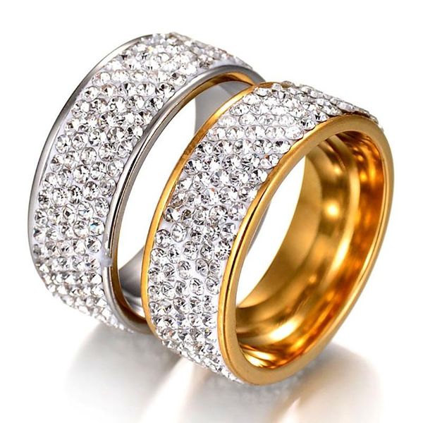 

wedding rings fashion women ring finger jewelry sliver gold rhinestone crystal gift engagement for woman girls, Slivery;golden