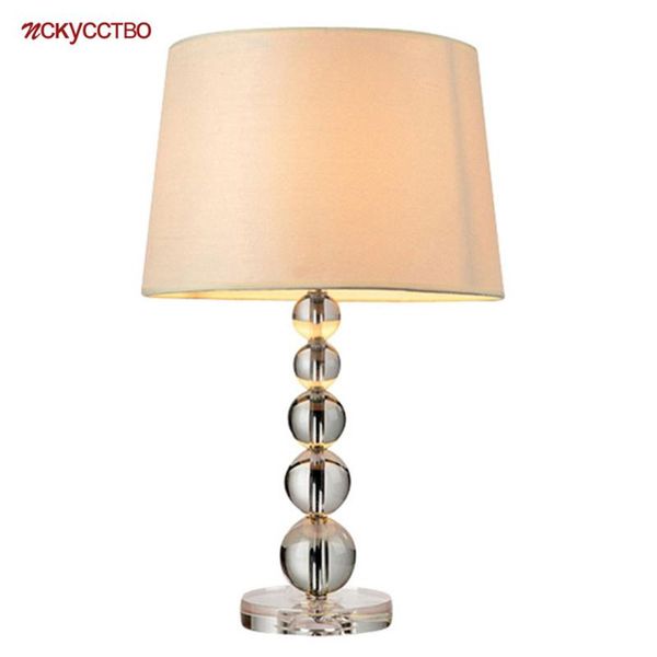 

table lamps european luxury crystal ball white cloth lamp cottagecore country home deco bedroom bedside led standing lighting fixtures