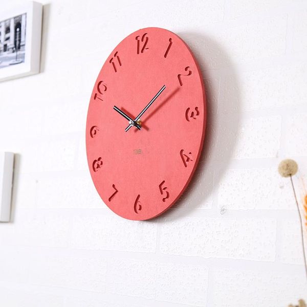 

wall clocks classic home decor creative modern art pure color number dome round multicolor 24.5x24.5x0.8cm for livingroom