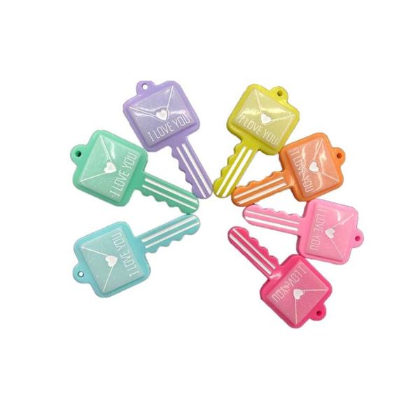 

decorative objects & figurines 20/50pcs cute resin i love you envelope key charms pendants for necklace chain jewelry making