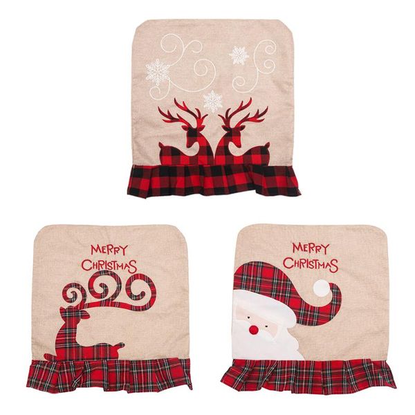 

chair covers practicality elk old man pattern nonwoven christmas decor dinner xmas back home party decoration