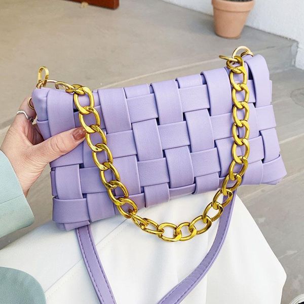 

cross body women handbags designer woven soft square crossbody bags ladies chic purse quality chain summer candy colors shoulder bag