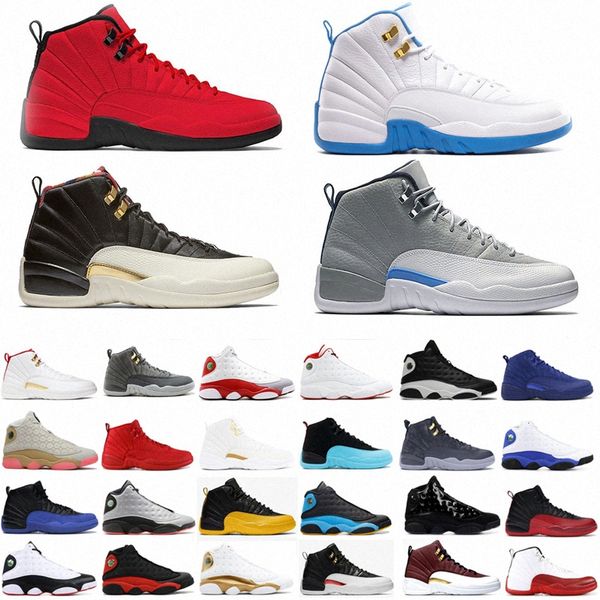 

2021 men 12s basketball shoes 12 grey red reverse taxi game royal reptile wings winterized wntr punch mens trainers sports sneaker