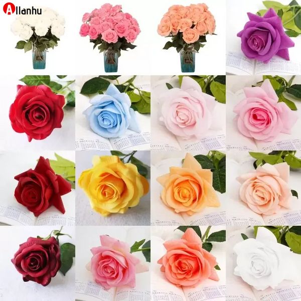 Flores artificiais Fake Rose Única Realística Touch Hidratante Rosas Casamento Dia Dos Namorados Festa de Aniversário Decoração Home WVDF
