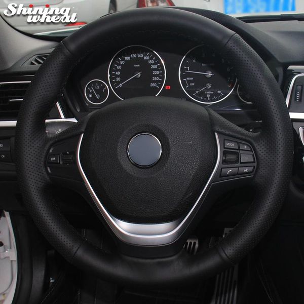 

steering wheel covers black artificial leather car cover for f30 320i 328i 320d f20