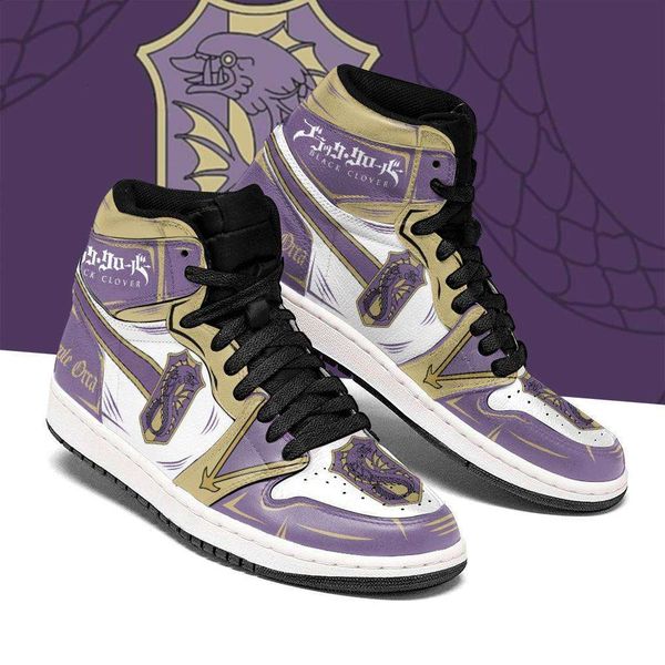

customization purple orca magic knight sneakers black clover sneakers anime