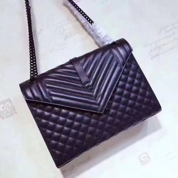 

new arrival women fashion lady bags flap shoulder shopping 31cm factory message bag sale, Black