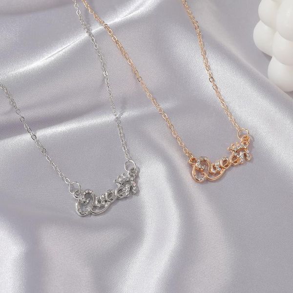 

pendant necklaces fashion cross border letter queen crown holiday gift mom girlfriend necklace, Silver