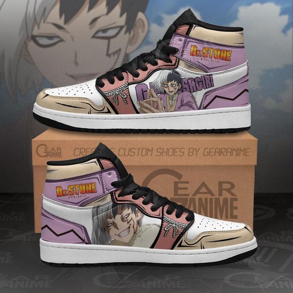

gen asagiri sneakers . stone custom anime shoes