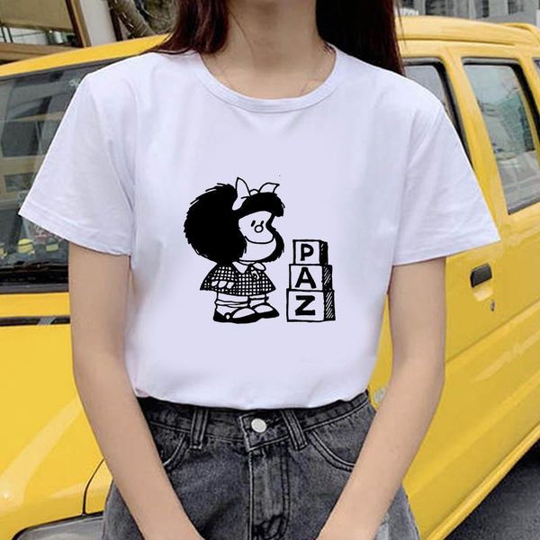 

lovely little girl printed t shirt women 90s graphic t-shirt harajuku tee cute short sleeve animal tshirt female tshirts, White