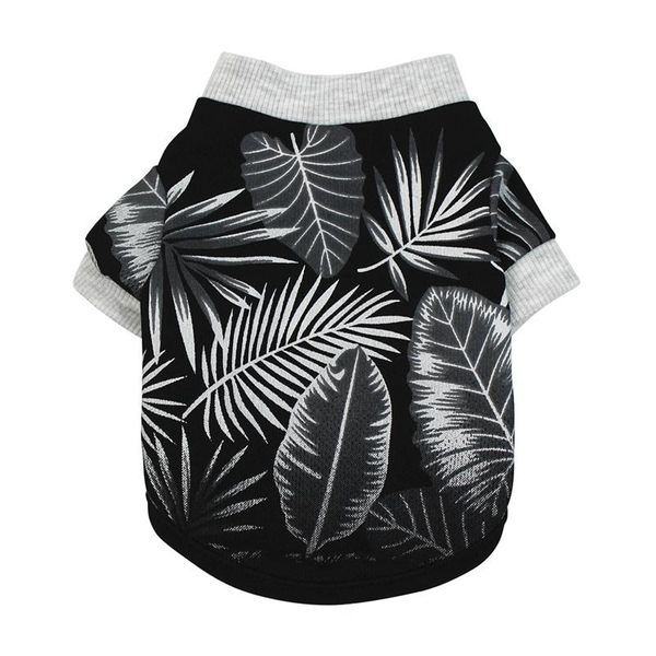 

dog apparel summer pet dogs t-shirt short sleeve puppy leaves printed shirts breathable vest spring clothes for chihuahua