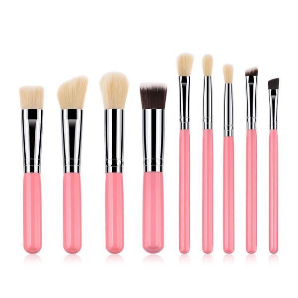 

makeup brushes 9pcs professional set make up brush tool kit foundation stippling natural synthetic hair