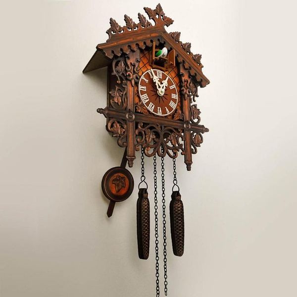 

wall clocks vintage wooden hanging cuckoo clock living room bird alarm watch