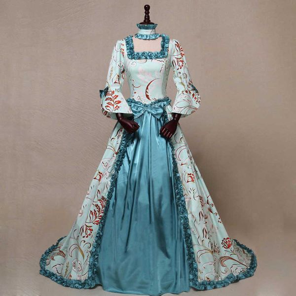 

long printed court evening with flared sleeve dress, White;black