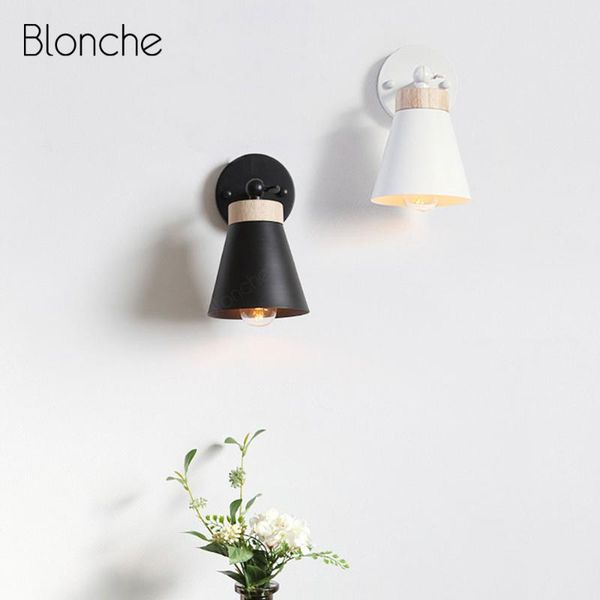 

wall lamp nordic adjustable modern wood sconce light for bedroom bedside bathroom indoor home decor fixtures