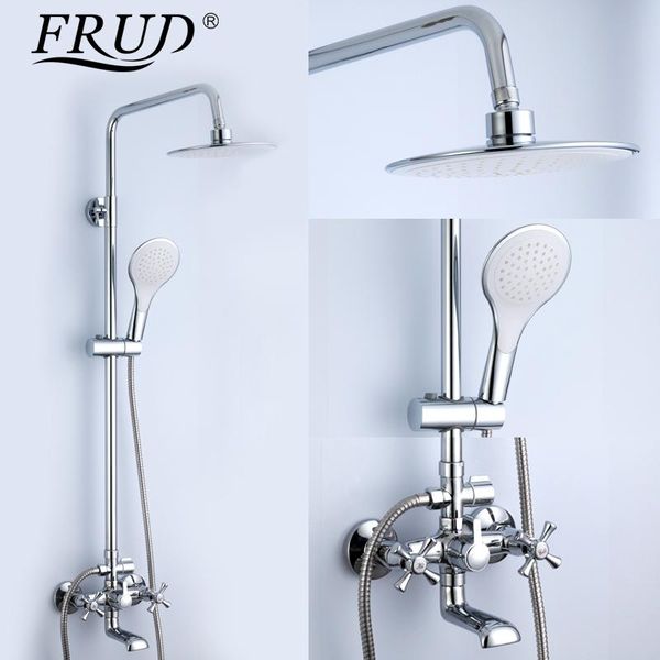 

bathroom shower sets frud 1set bathtub bath rainfall restroom faucet set in slide bar big head handshow r24732
