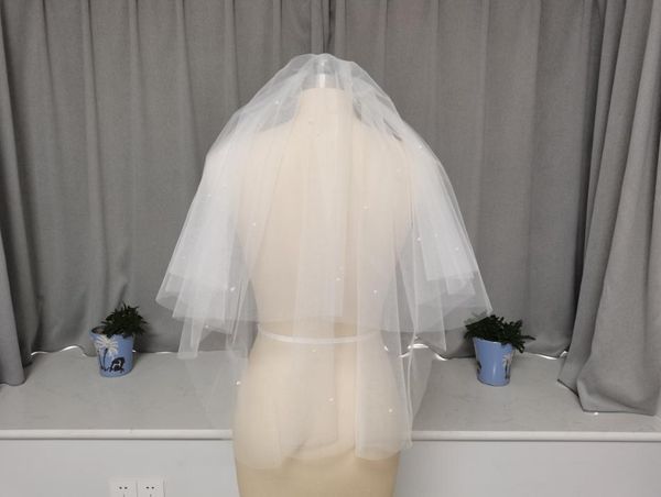 

bridal veils two layer beaded veil short white ivory wedding with comb, Black