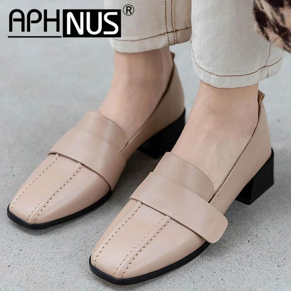 

aphnus womens low mid heels pumps woman 2021 shoes for women new, Black