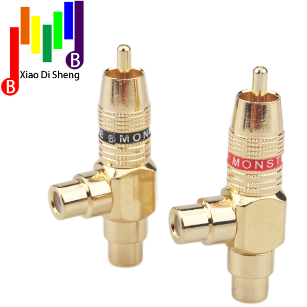 

smart power plugs 2 pcs copper audio splitter plug rca 1 male to female av socket connector adapter double