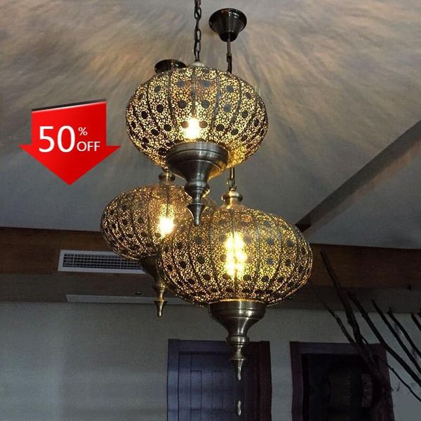 

pendant lamps american lamp iron art industrial birdcage lights retro vintage lantern hanging decor loft dining room furniture