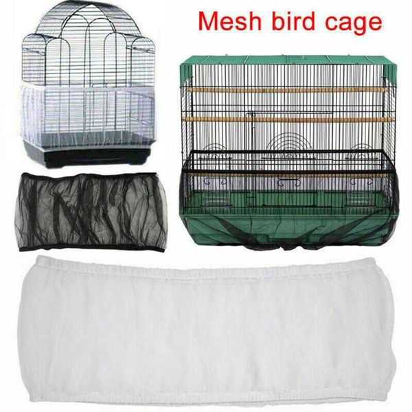

soft airy fabric mesh bird cage cover pet guard birdcage shell protect parrot nest seed catcher easy-to-clean s/m/l cages