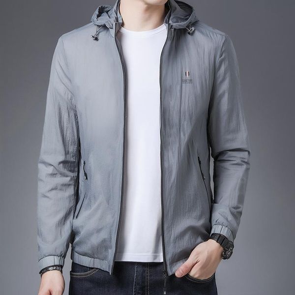 

men's jackets summer sunscreen clothing fashion light jacket breathable thin strippable coat outdoor men, Black;brown