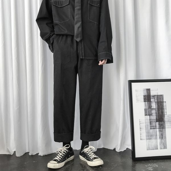 

2021 new men's leisure cargo cotton casual pants male loose trousers hip hop style black/khaki color sweatpants size s-2xl 244w