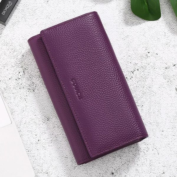 

wallets women's wallet 2021 style rfid head leather cattle bag, Red;black