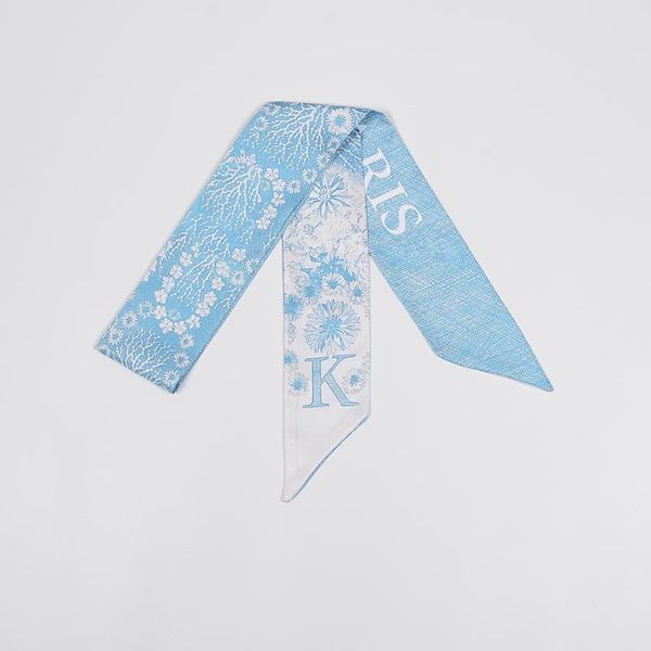 

26 letters tarot constellation luxury bag scarf brand twill silk scarves women new design hijab neckerchief hair scarf headbands, Blue;gray