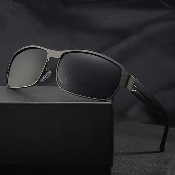 

sunglasses luxury men's polarized men driving fishing designer sun glasses for man metal vintage goggles shades anti-glare uv400, White;black