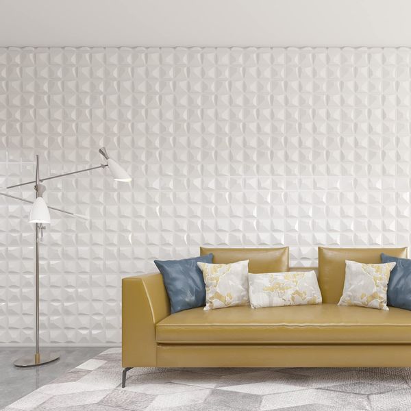 Art3D 50x50cm Decorativo 3D Painéis Textured Wall Design à prova de som para decoração interior residencial e comercial (pacote de 12 telhas)