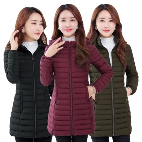 

2021 new light added mid-length woman down cotton winter female jacket dgt8, Black