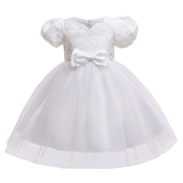 

girl's dresses girls' dresses, children's wear, birthday princess dress, puff sleeves, bowknot, flower girl, pure color net g, Red;yellow