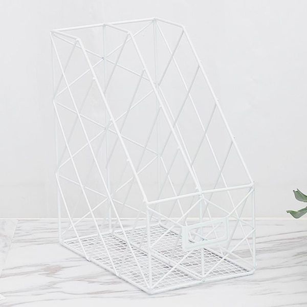 

hooks & rails deskfile holder iron grid books organizer magazine storage rack stand practical hollowed out home office management shelf