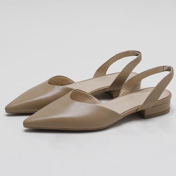 

sandals women's females pointed toe low square heels non-slip shallow thin soled footwear ladies summer cool comfortable shoes, Black