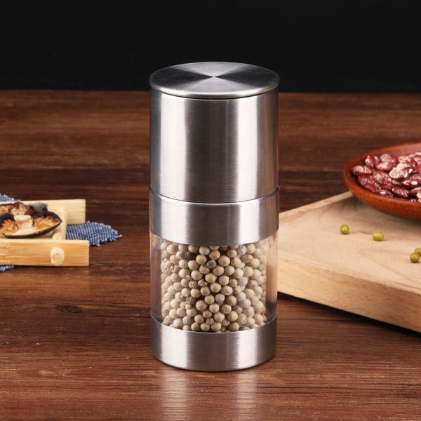 

stainless steel manual salt pepper mill grinder portable kitchen mill muller home kitchen tool spice sauce grinder pepper mill dh3333